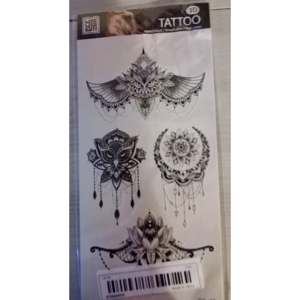 Boho Designs Body Tattoo Transfer Black & Gray Body Art  NIP